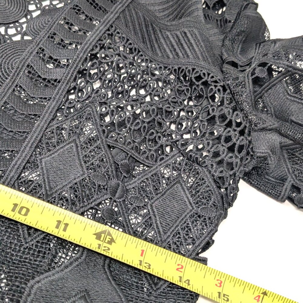 SOLDTed Baker London Black Lace Jacket Blazer Size 0 Open Sheer Dalmy Cropped - Picture 12 of 16